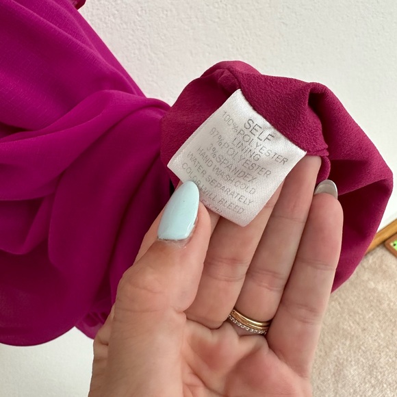 Lulu’s Tie-Strap Tiered Dress in Magenta, Size Small - like new! - Picture 6 of 7